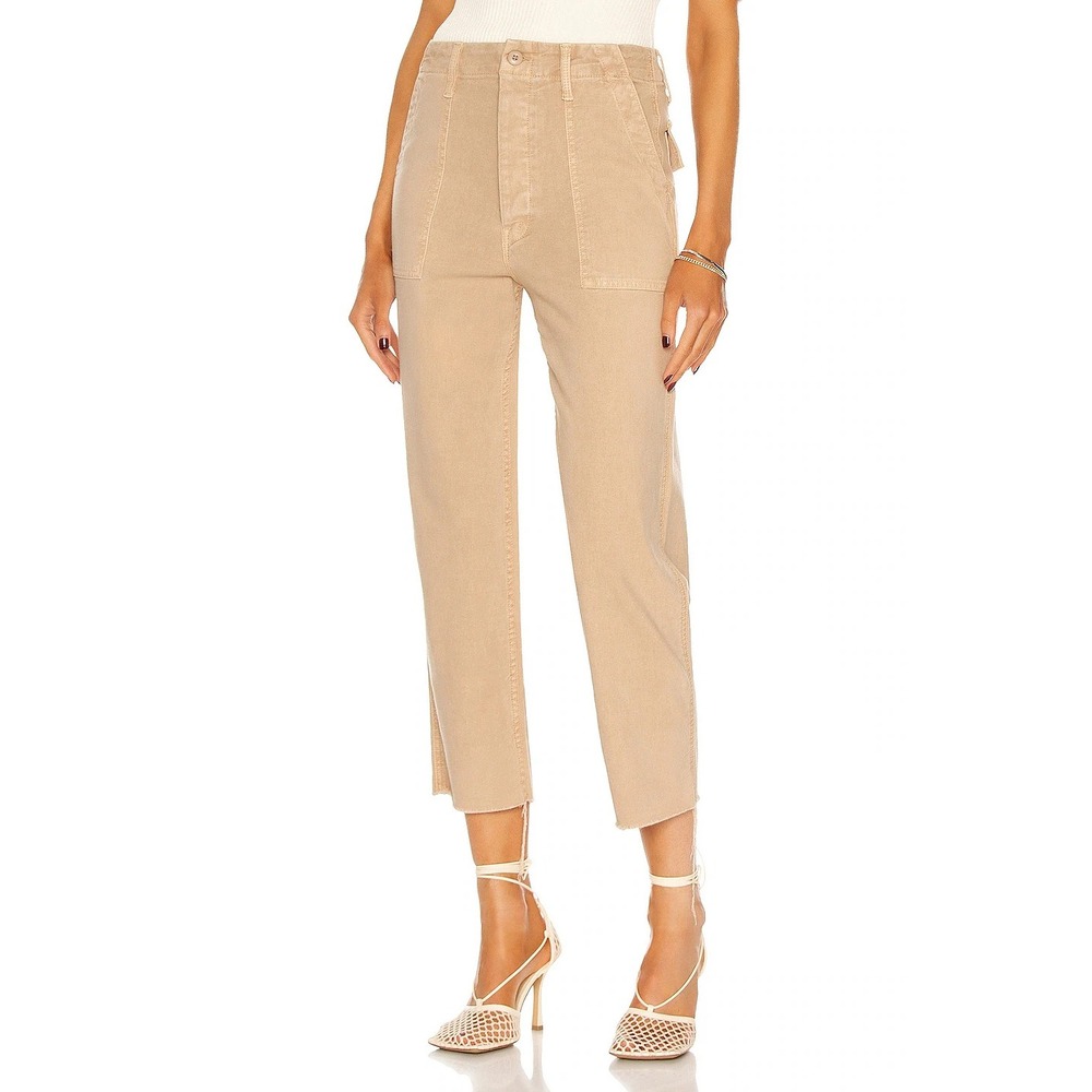 MOTHER The Patch Pocket Private Ankle Women 29 (Tag 27) Khaki Back Flap Pockets